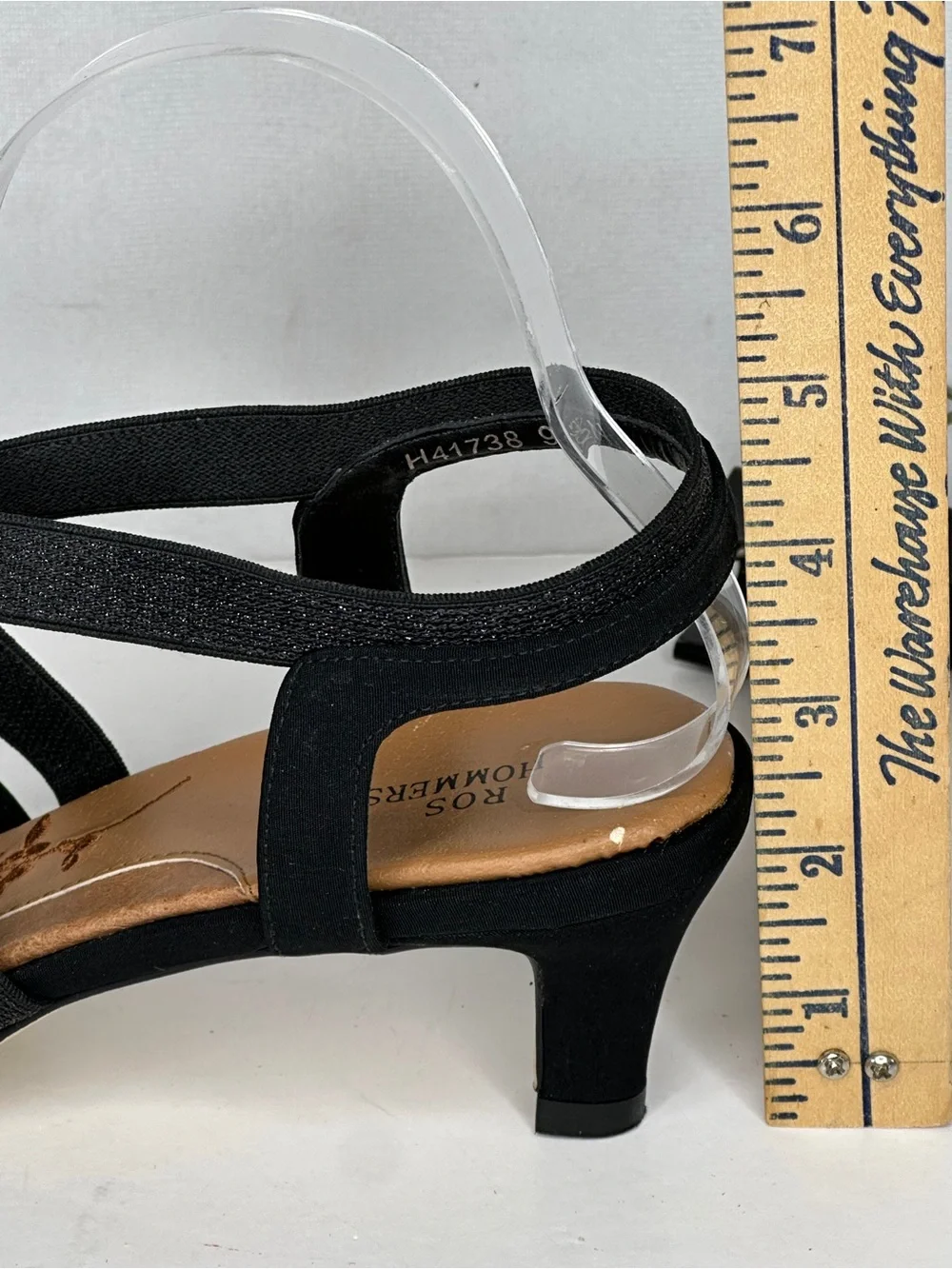 Rod Hommerson  Black Glitter Strappy  Pumps Peep Toe Retro Sz 9 1/2N